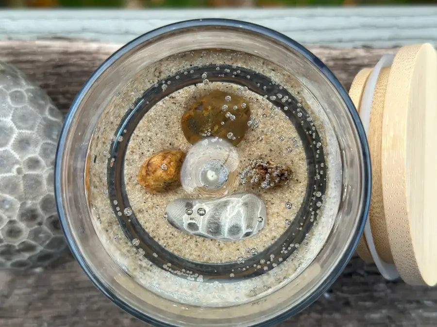 Lake Michigan Petoskey Stone Gel Candle – Medium 6oz Wax