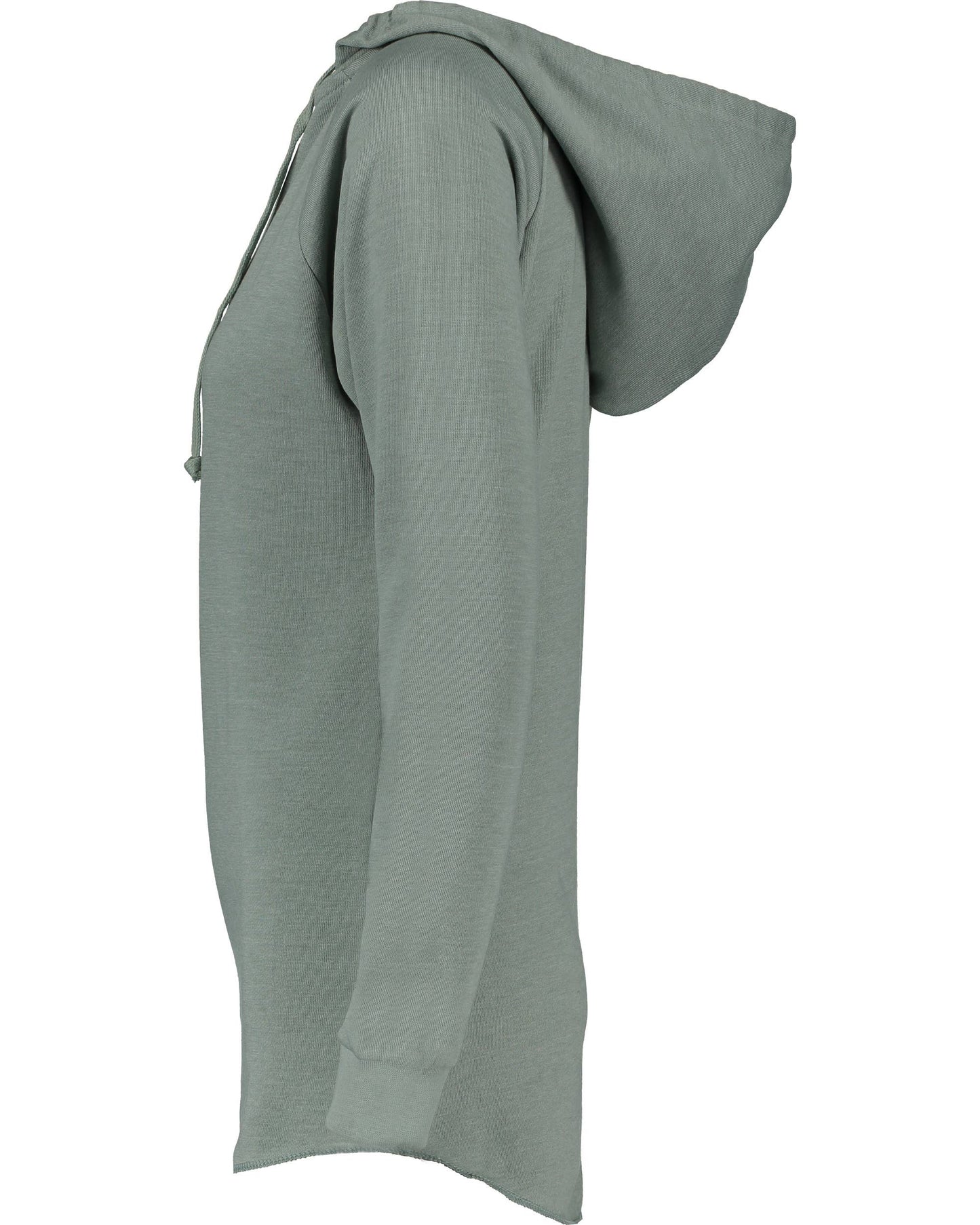 Sage Green Fleece V-Notch Beach Pullover Hood w/ Evergreens