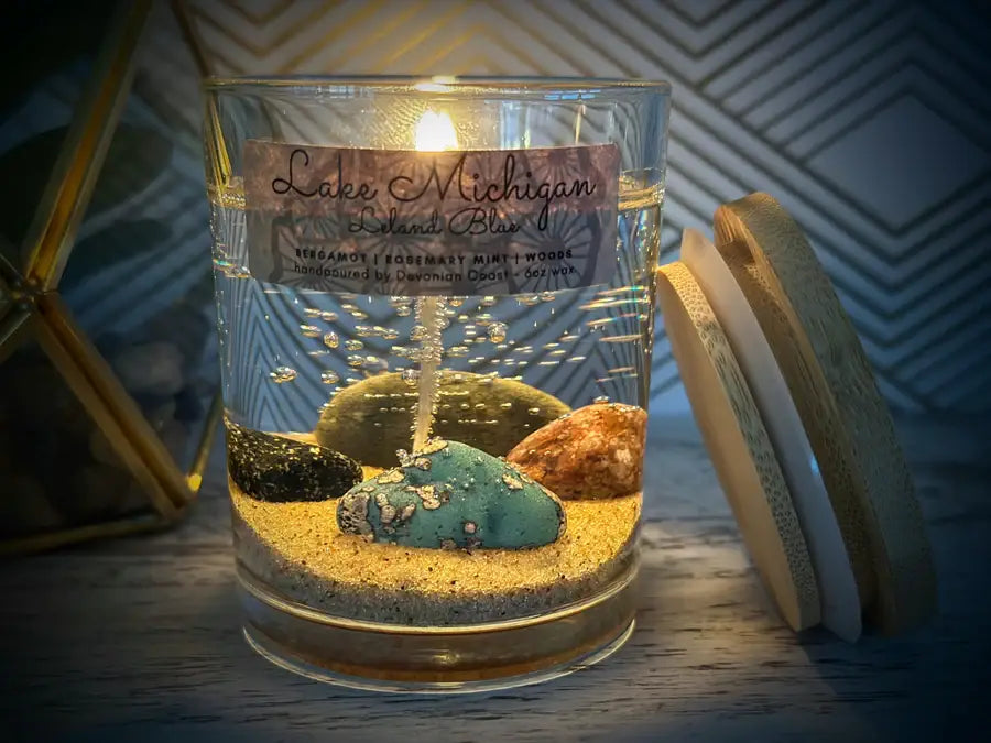 Lake Michigan Leland Blue Gel Candle – Medium 6oz Wax