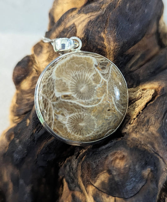 Moose Necklace, Petoskey fossil Coral