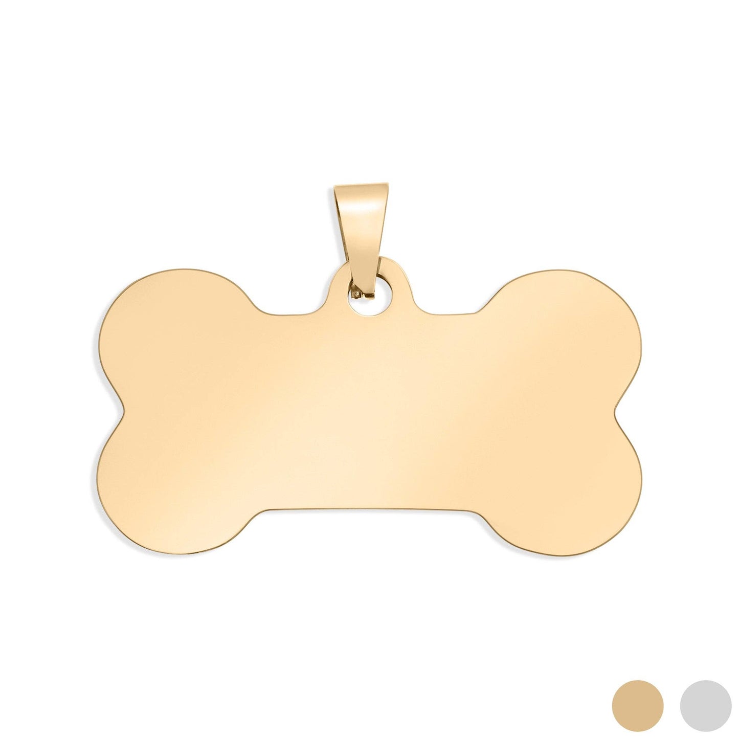 18K Gold PVD Stainless Steel Blank Dog Bone Pet Tag
