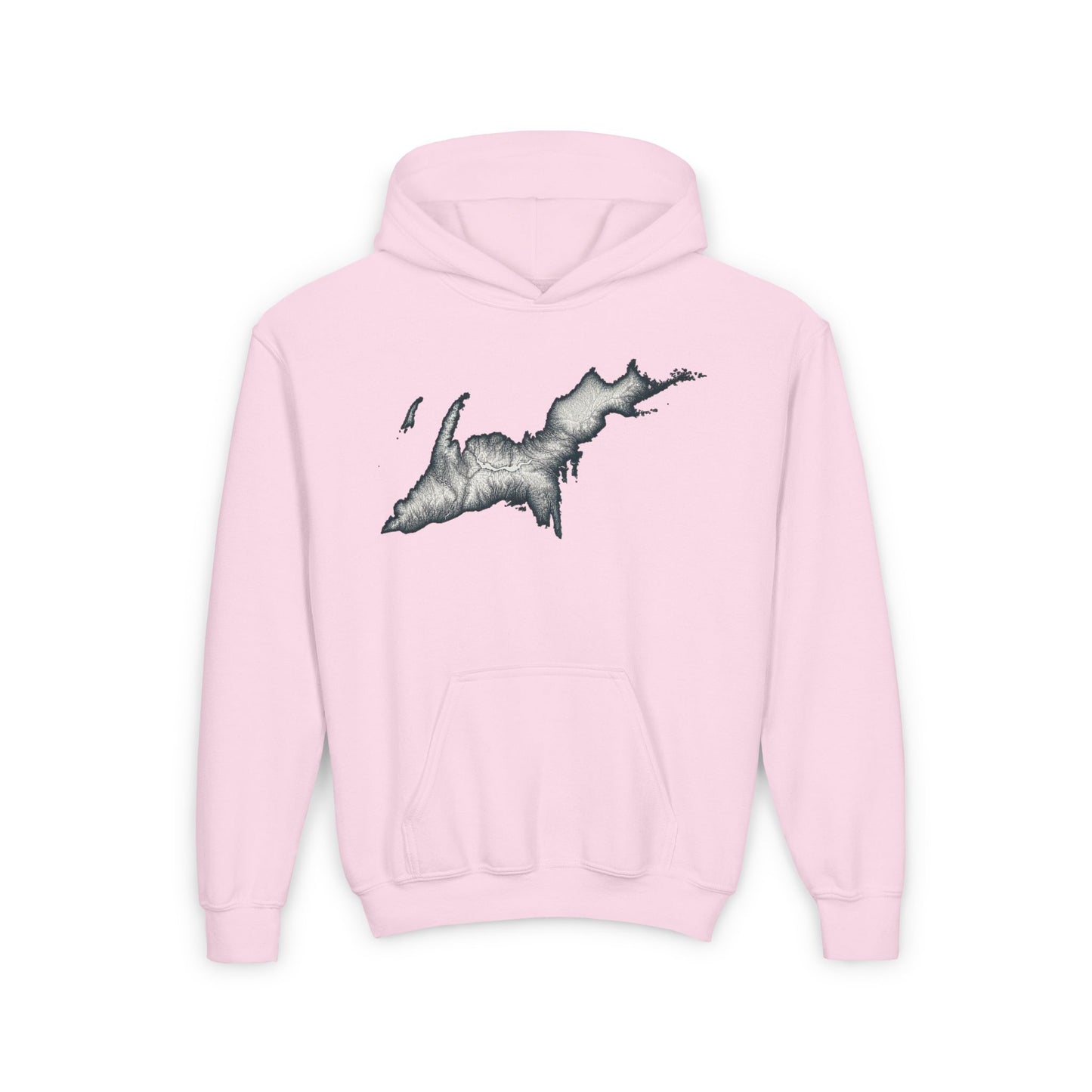 Youth Heavy Blend Hoodie with U.P Map - Cozy and Stylish for Nature Lovers
