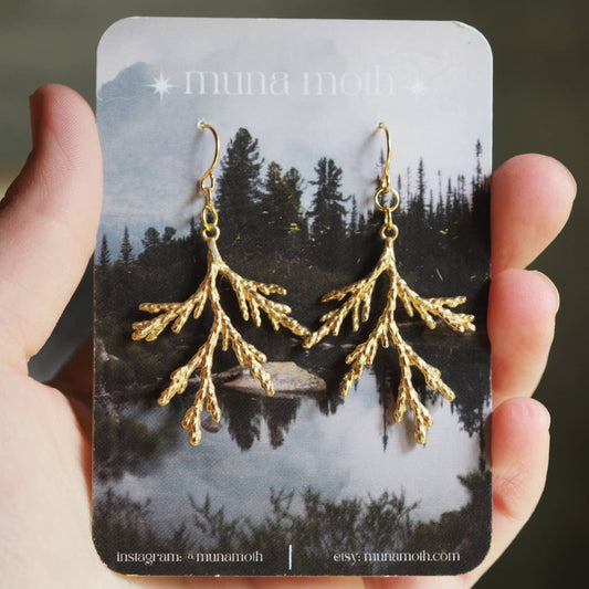 Dainty Earthy Pine Earrings