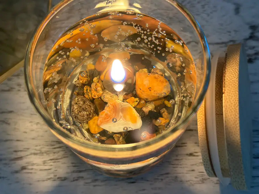 Lake Superior Agate Gel Candle – Medium 6oz Wax