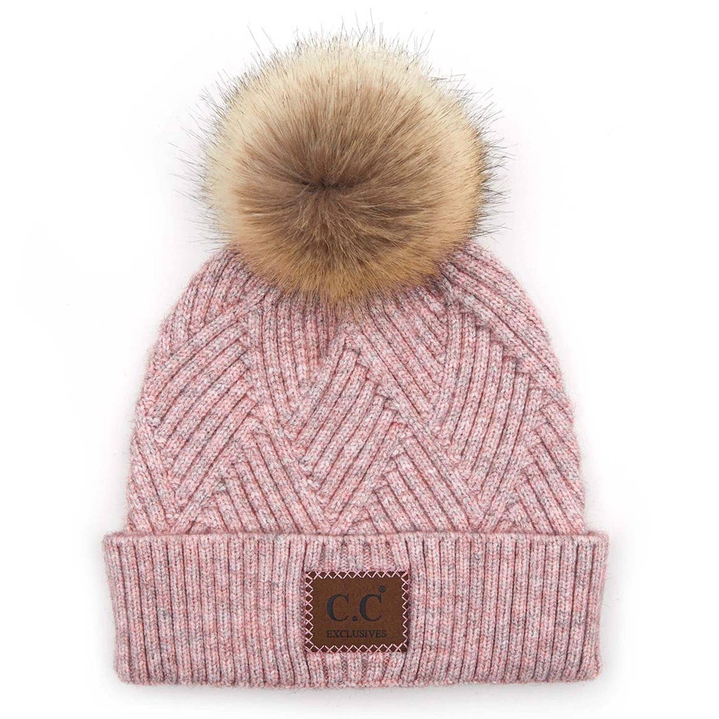 CC Criss-Cross Suede Patch Beanie