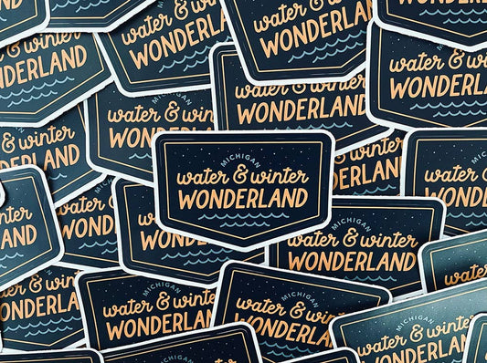 Michigan Water Winter Wonderland Waterproof Sticker