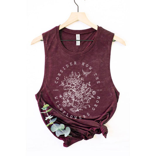 WILD FLOWERS GROW MINERAL GRAPHIC TANK TOP