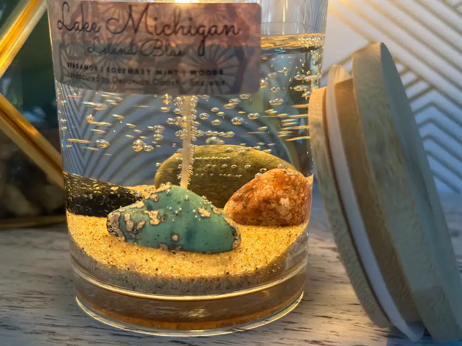 Lake Michigan Leland Blue Gel Candle – Medium 6oz Wax