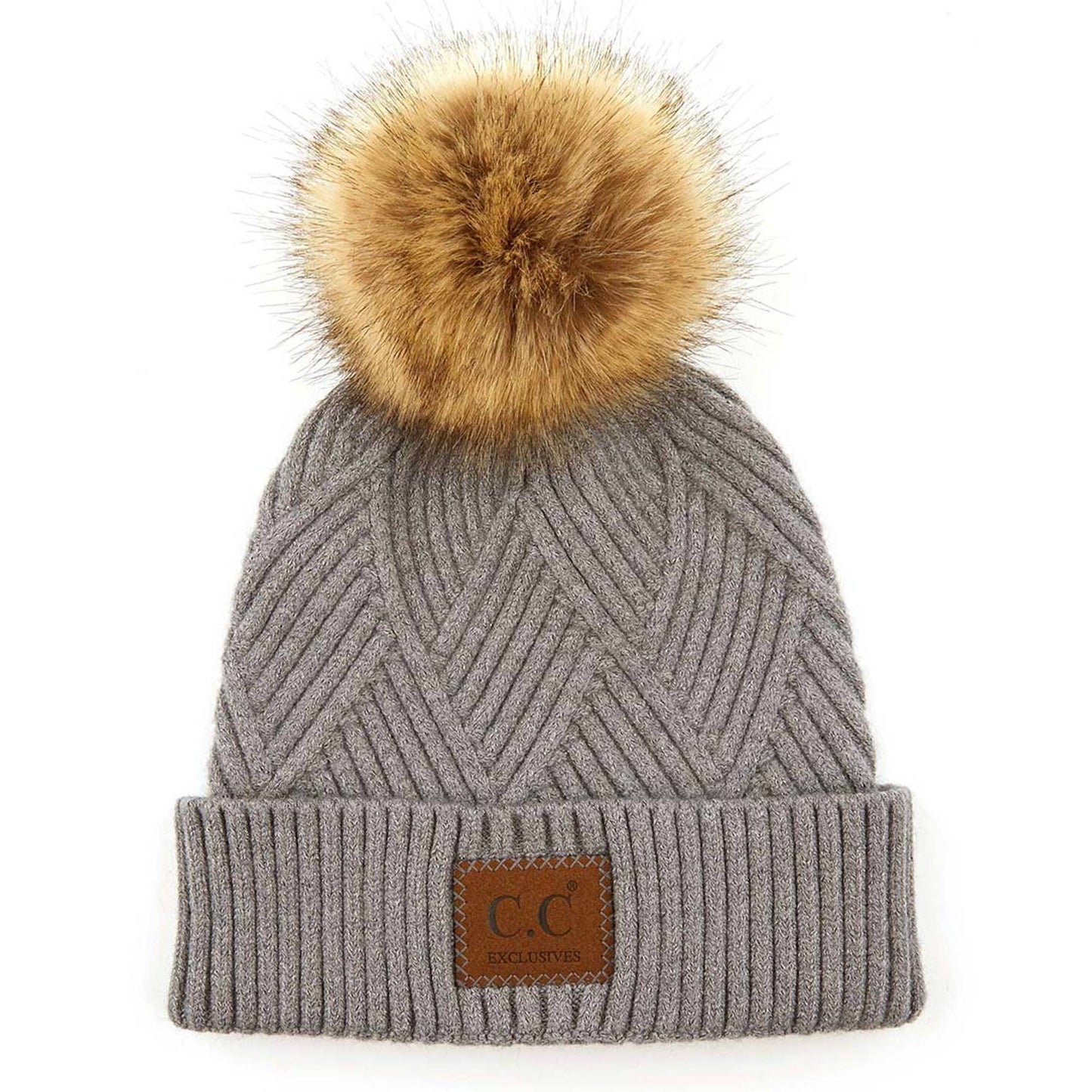 CC Criss-Cross Suede Patch Beanie