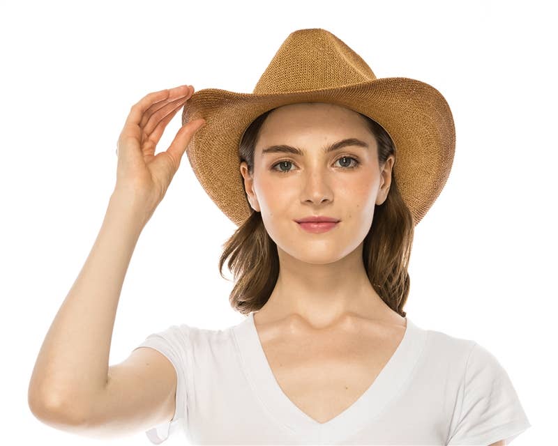 Starched Straw Cowboy Hat
