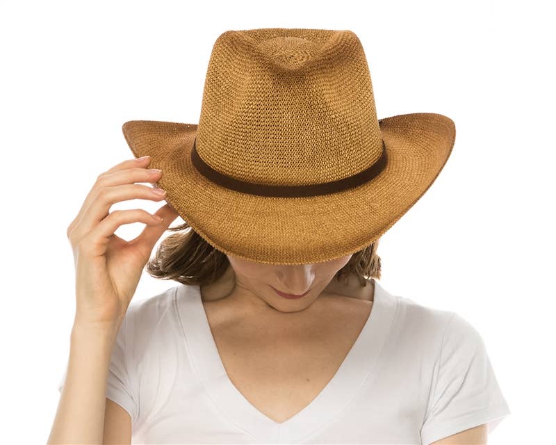 Starched Straw Cowboy Hat