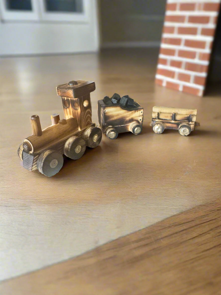 Handcrafted Wood Locomotive Set - mini