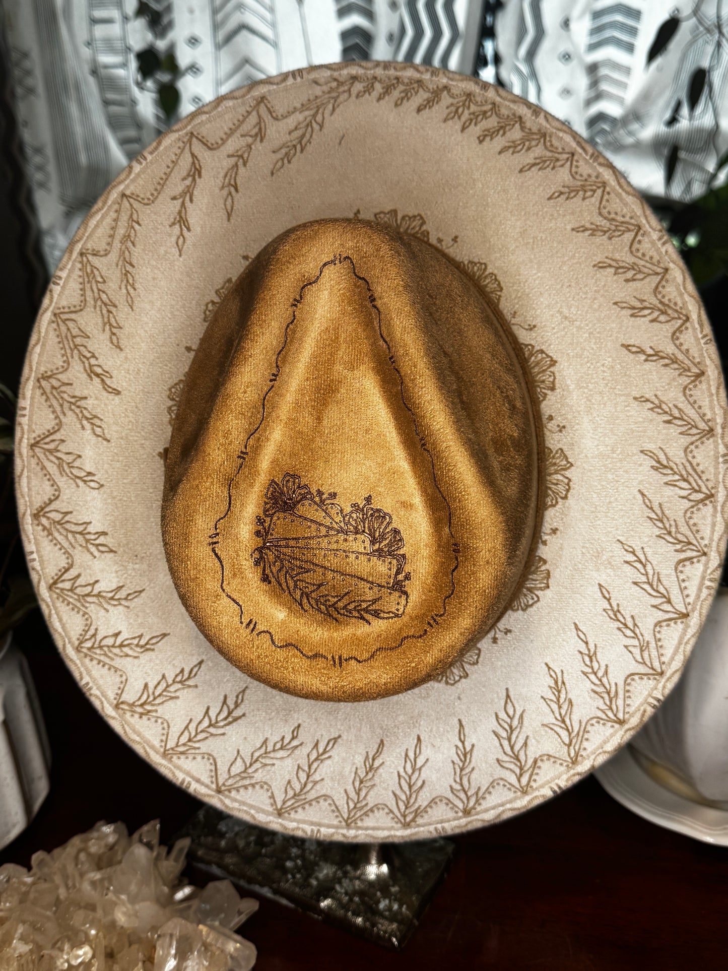 OOAK - Hand Burned Hat