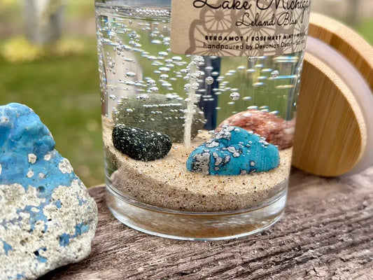 Lake Michigan Leland Blue Gel Candle – Medium 6oz Wax