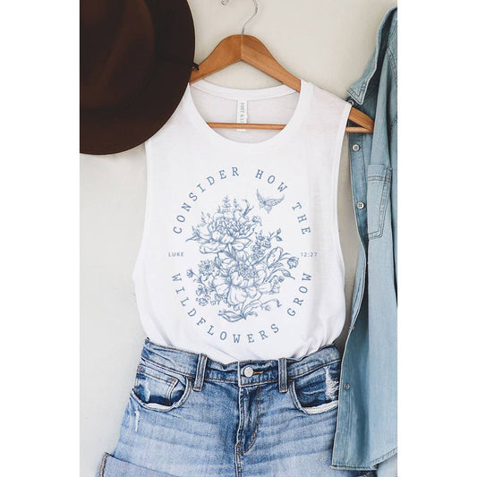 WILD FLOWERS GROW MINERAL GRAPHIC TANK TOP