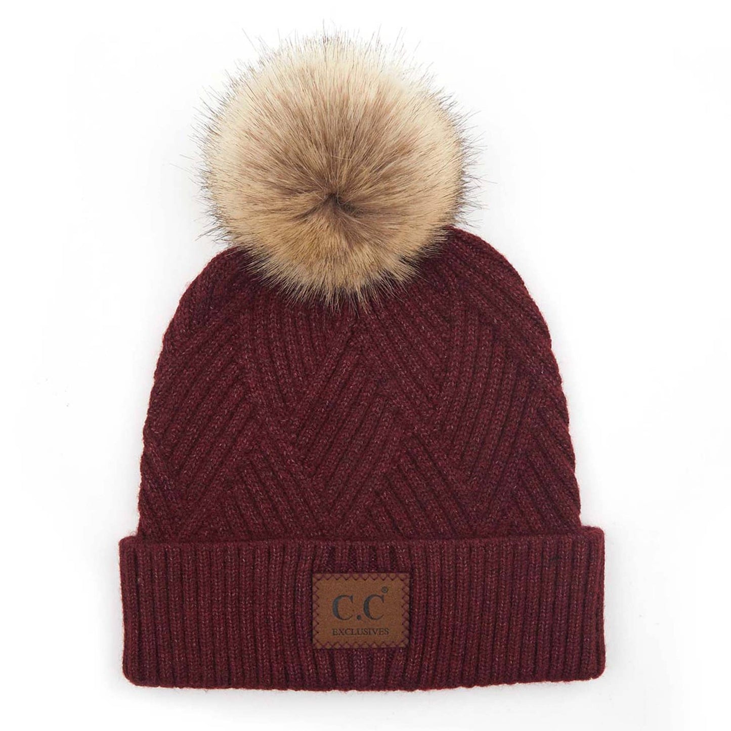 CC Criss-Cross Suede Patch Beanie