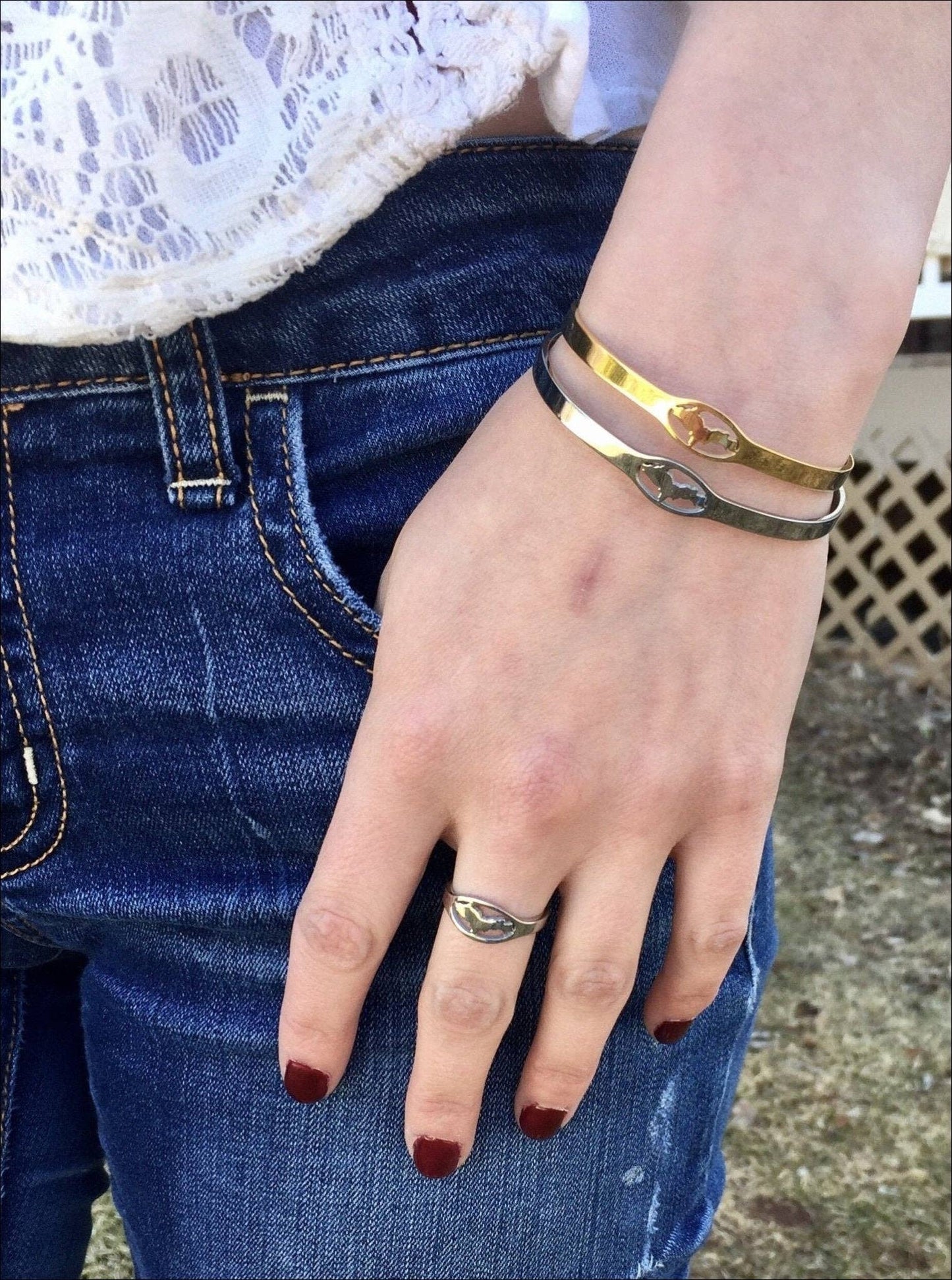 Michigan Cutout Bracelet, Adjustable