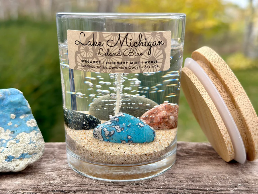 Lake Michigan Leland Blue Gel Candle – Medium 6oz Wax