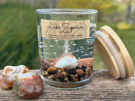 Lake Superior Agate Gel Candle – Medium 6oz Wax