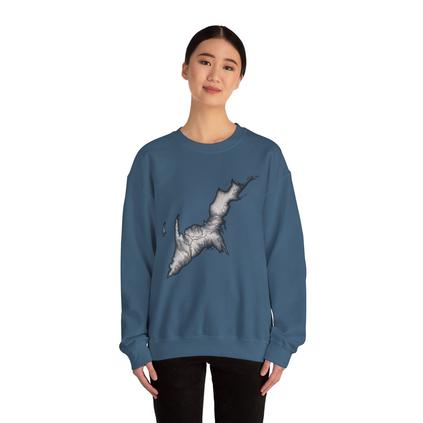 Cozy Map Design Crewneck Sweatshirt - Perfect for Outdoor Lovers