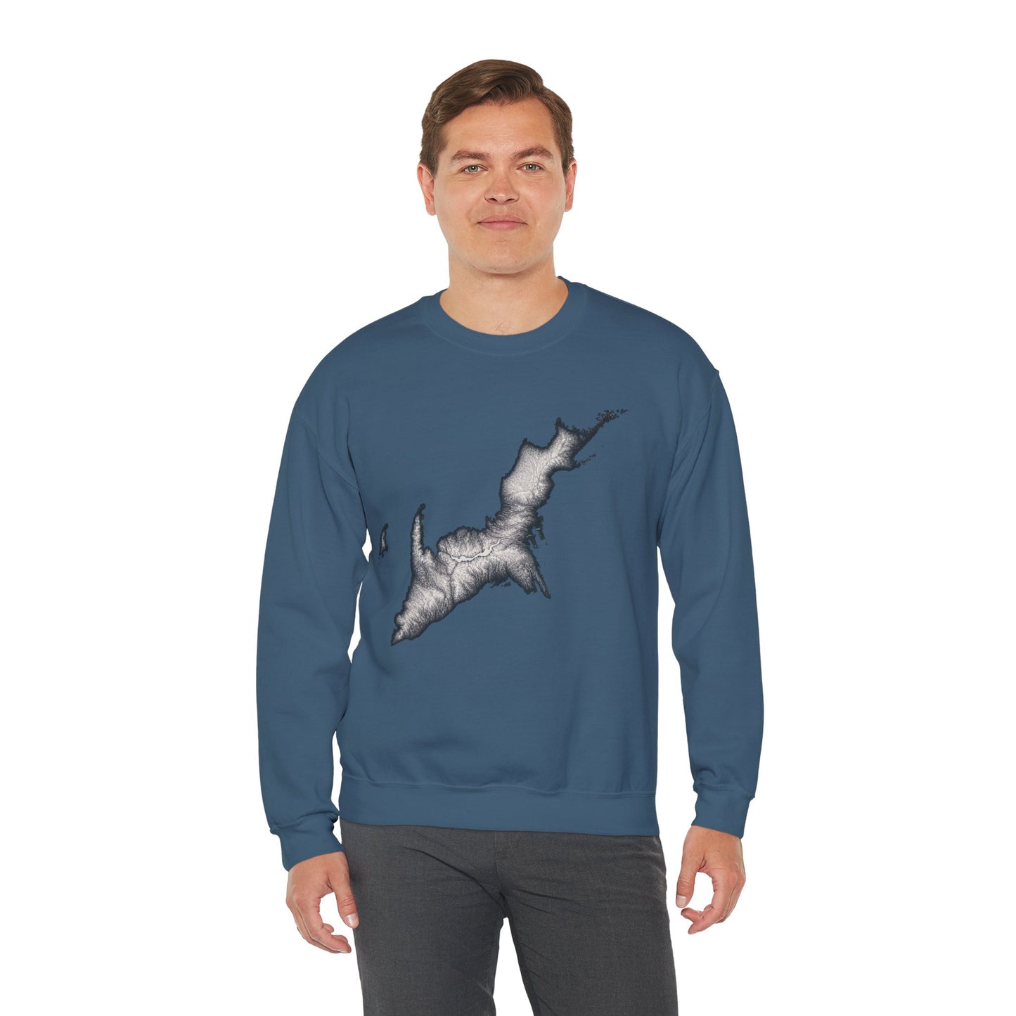 Cozy Map Design Crewneck Sweatshirt - Perfect for Outdoor Lovers