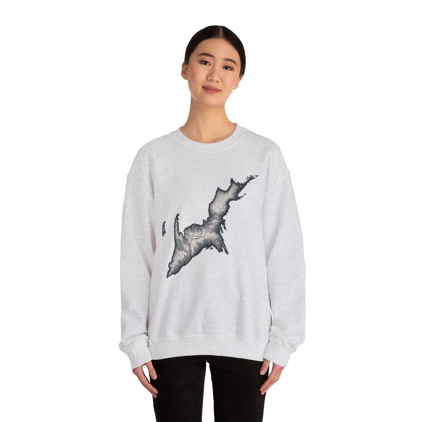 Cozy Map Design Crewneck Sweatshirt - Perfect for Outdoor Lovers