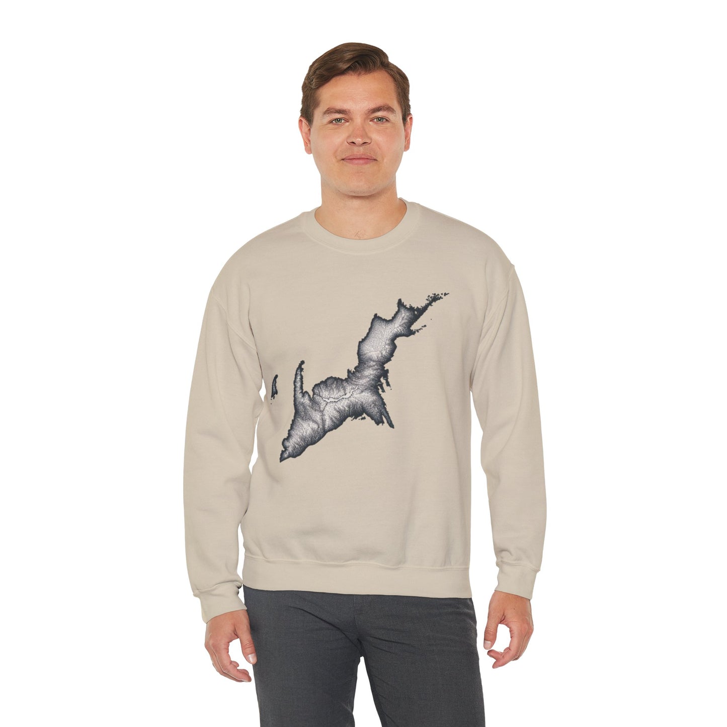 Cozy Map Design Crewneck Sweatshirt - Perfect for Outdoor Lovers