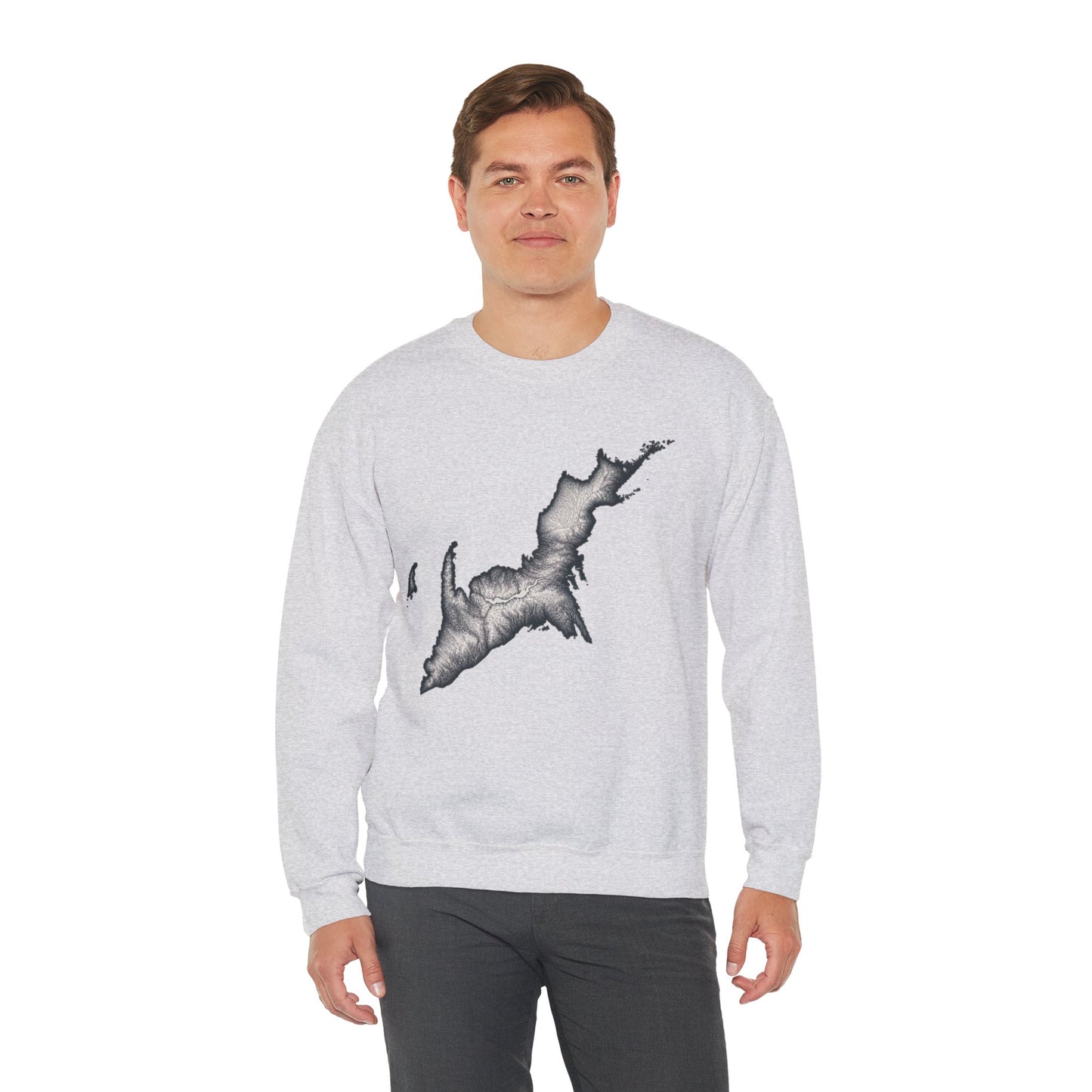 Cozy Map Design Crewneck Sweatshirt - Perfect for Outdoor Lovers