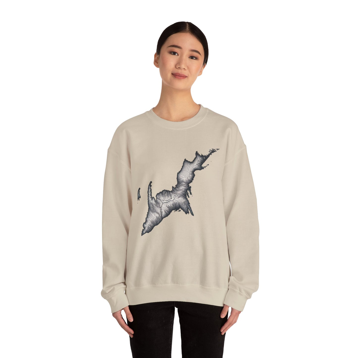Cozy Map Design Crewneck Sweatshirt - Perfect for Outdoor Lovers