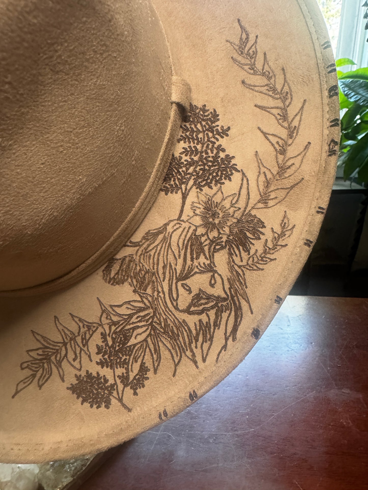 OOAK - Hand Burned Hat