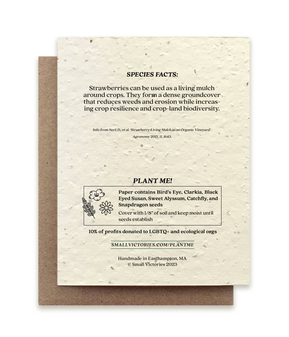 Strawberry Plantable Wildflower Seed Card