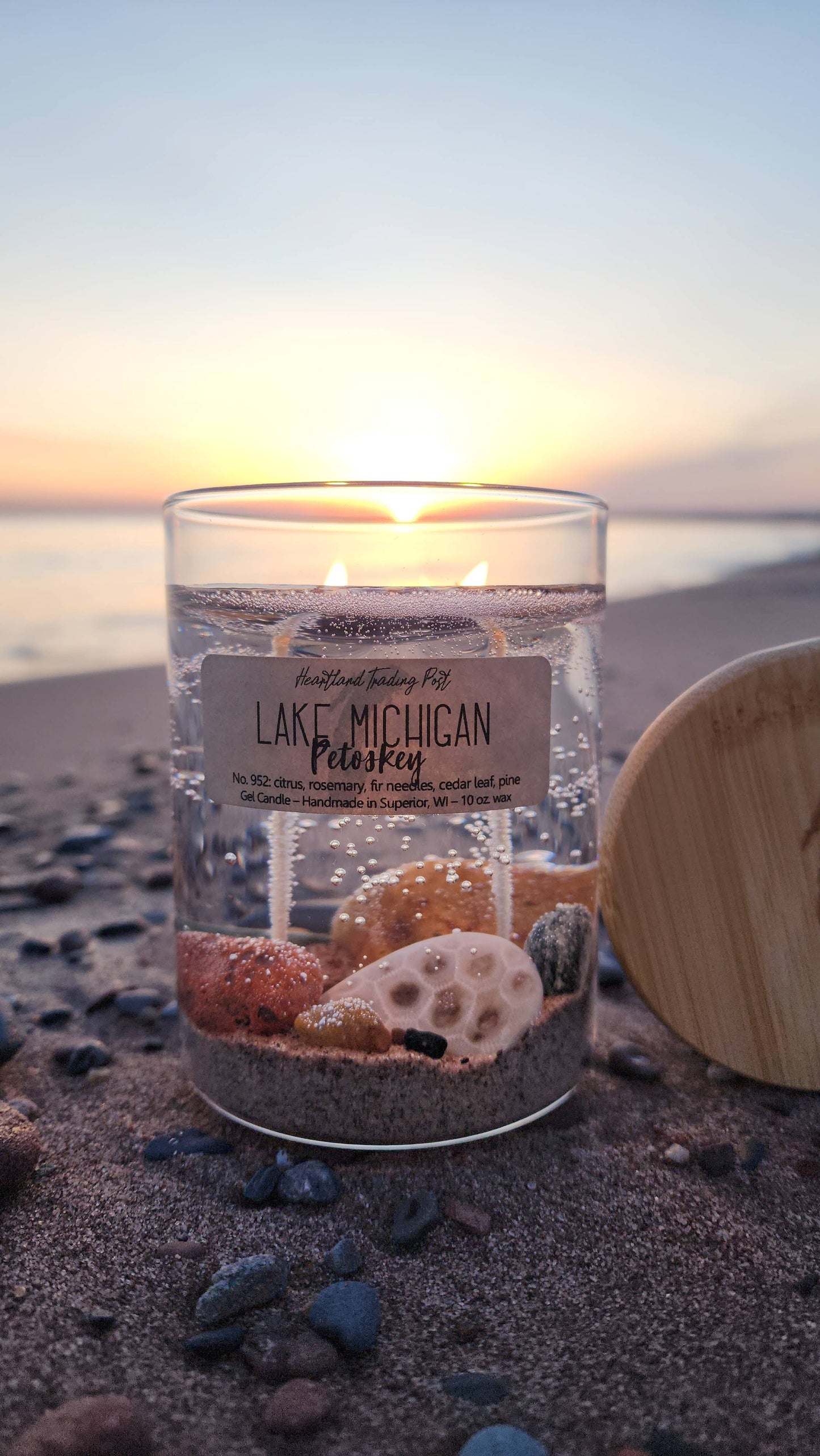 10 oz. Lake Michigan "Petoskey" Gel Candle (2-Wicks)