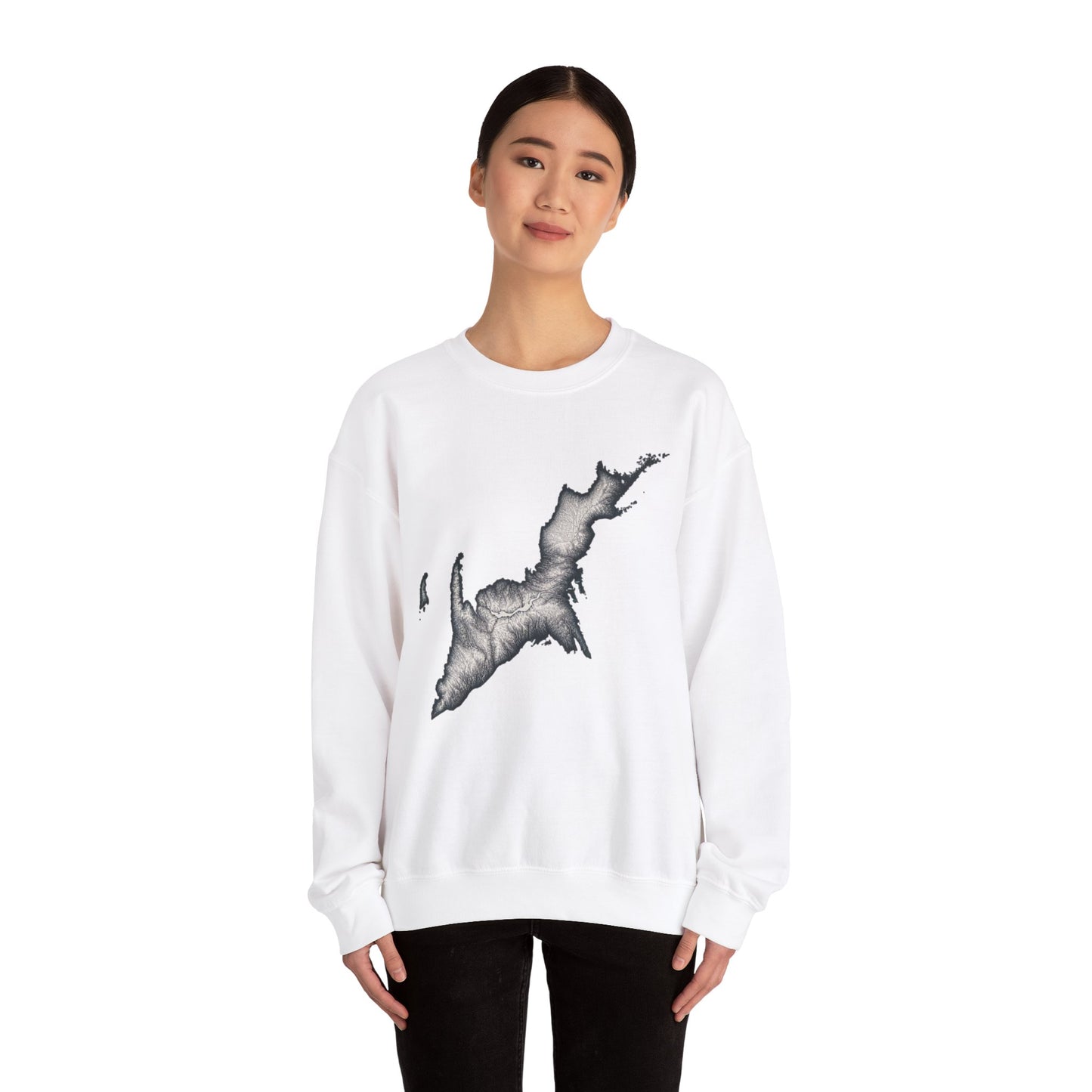 Cozy Map Design Crewneck Sweatshirt - Perfect for Outdoor Lovers