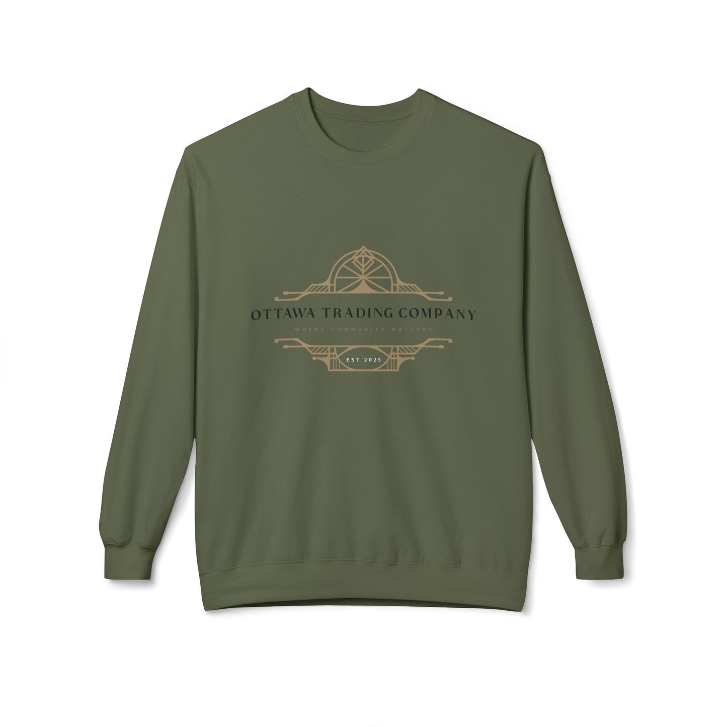 Ottawa Trading Co. Unisex Soft Fleece Crewneck Sweatshirt - Cozy Vintage Comfort