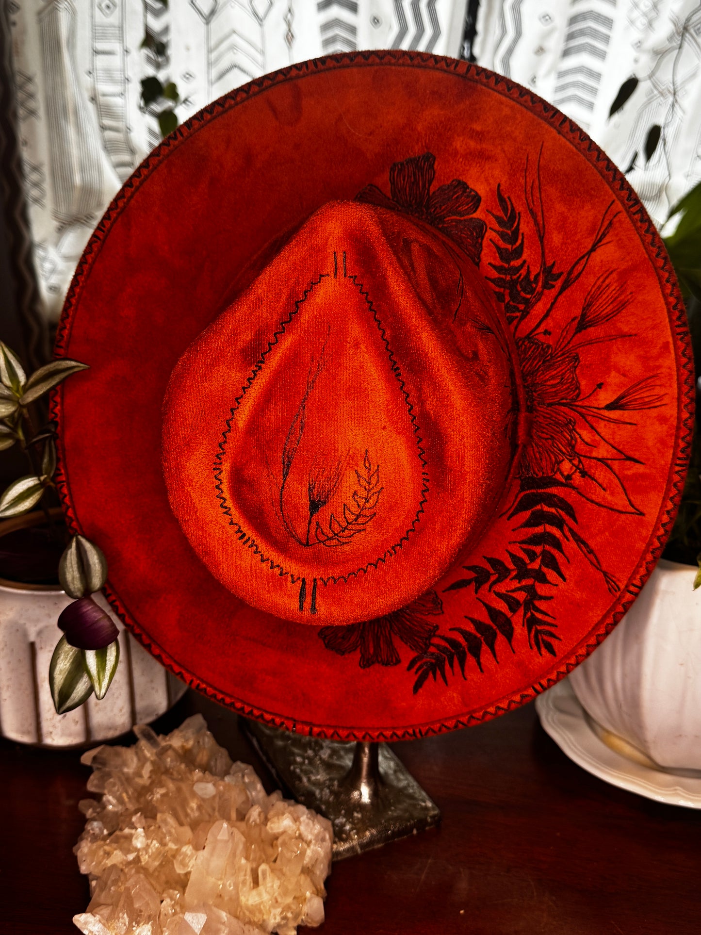 OOAK - Hand Burned Hat