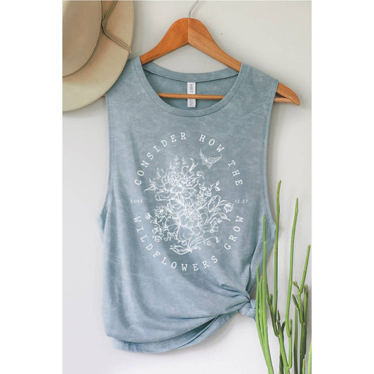 WILD FLOWERS GROW MINERAL GRAPHIC TANK TOP