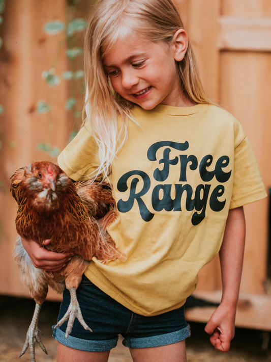 Free Range Kids T-shirt | Eco-Friendly Farm Graphic Tee