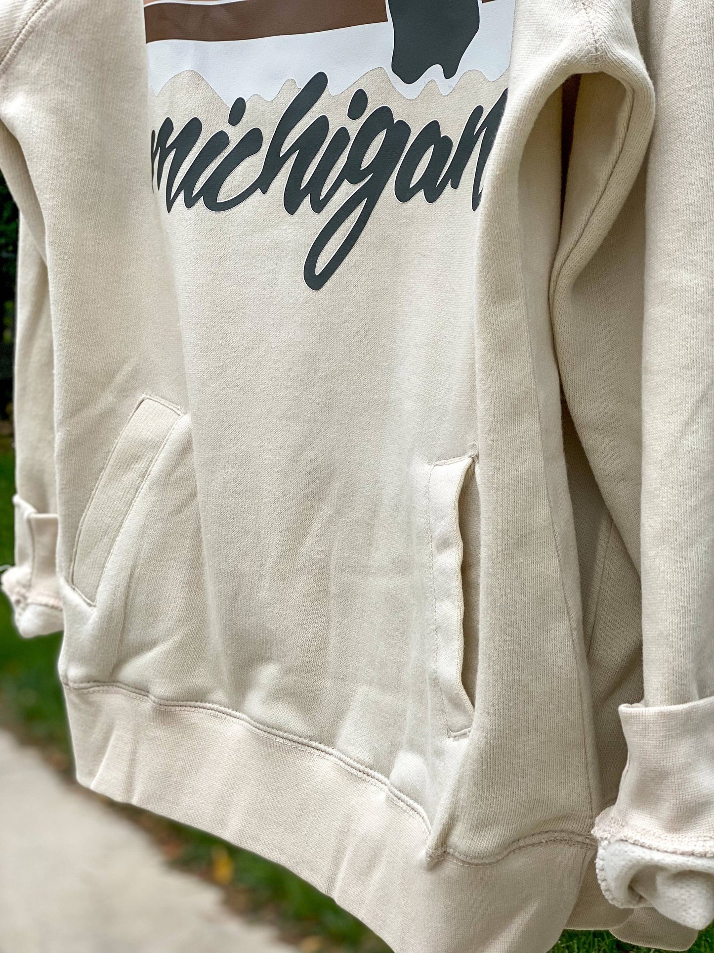 Michigan ~  Rust + Oyster Double-Neck Hoodie